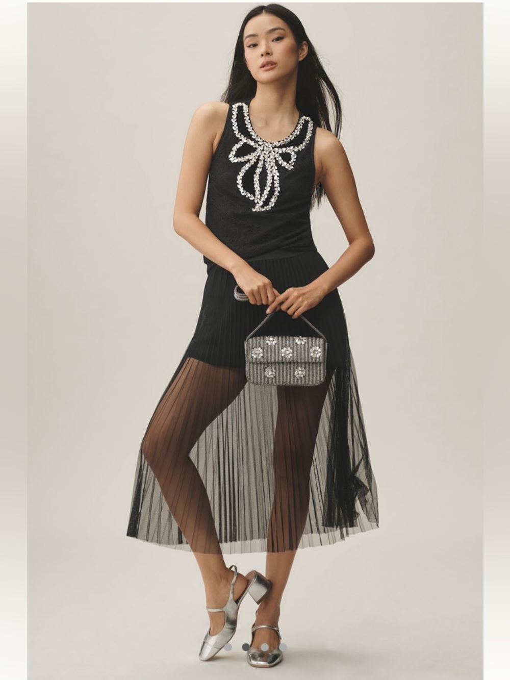 Maeve crystal & lace blouse - XS NEW